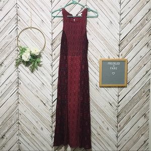 Boho maxi dress in maroon